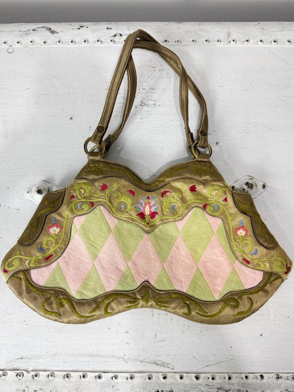 Vintage 1990s Papillon (Akihiro Domen) Silk Shoulder Bag